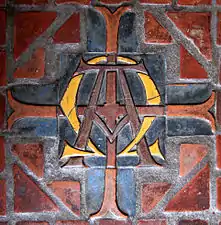 Alpha and omega floor tile.