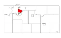 Location of Altoona within Eau Claire County