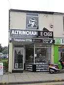 Vape shop in Altrincham, Greater Manchester, England.