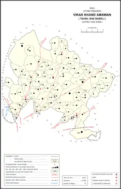 Map showing Lodhwamau (#292) in Amawan CD block