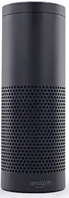 The first-generation Amazon Echo smart speaker in black