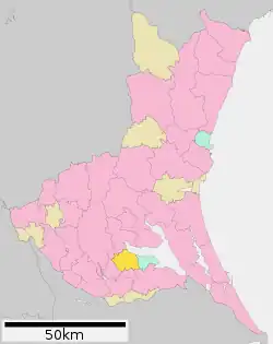 Location of Ami in Ibaraki Prefecture