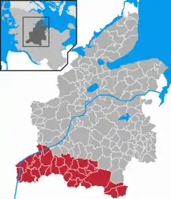 Map of Rendsburg-Eckernförde highlighting Mittelholstein