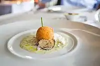 Amuse-bouche served at a French restaurant.