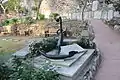 Battle of Trafalgar Monument in Trafalgar Cemetery, erected in 1992, anchor and inscription