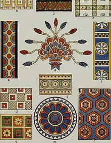 Assyrian ornaments and patterns, illustrated in a book from 1920