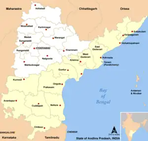 Telangana, Andhra Pradesh and Yanam