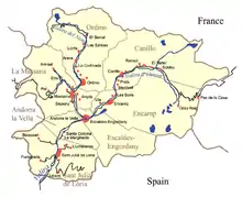 Image 16Map of Andorra with its seven parishes labelled (from Andorra)