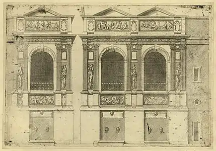 Plan of the Fontaine des Innocents by Philibert Delorme (1547–1550)