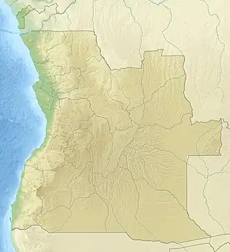 Map showing the location of Bicuari/Huila National Park