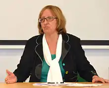 Anne O'Garra at the NIMR Wikipedia edit-a-thon on 25 July 2013