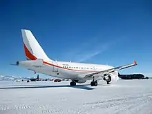 Airbus A319 in the Antarctic region