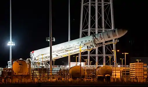 Antares being raised at pad.