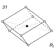 Black-white (antisymmetric) 3D Bravais Lattice number 31 (Rhombohedral system)