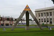 Sculpture marking the formation of Apex Clubs of Australia in Geelong in 1931