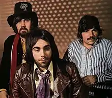 Aphrodite's Child in the 1960s. From left: Vangelis Papathanassiou, Demis Roussos, Loukas Sideras