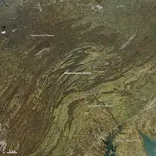 Bends in the Appalachian mountain range