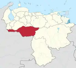 Location within Venezuela