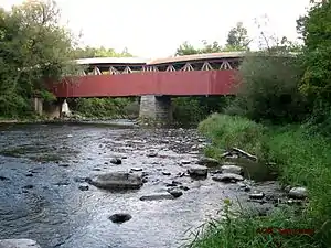 View of the Powerscourt Covered Bridge and the Chateauguay River