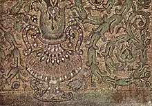 Interior walls of the Dome of the Rock in Jerusalem, vessel with floral motif and crown