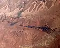 Aerial view of innumerable rock fins at the Fiery Furnace area of Arches National Park, Utah, US.