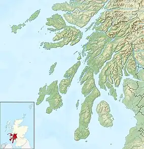 Map showing the location of Glen Nant National Nature Reserve