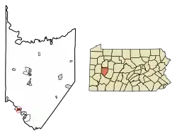 Location of Leechburg in Armstrong County, Pennsylvania.