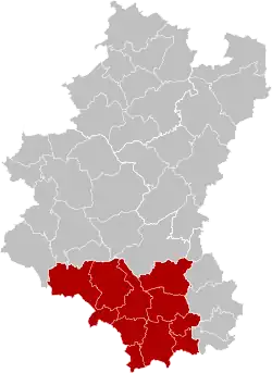 Location of the arrondissement in Luxembourg