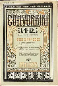 Cover of Convorbiri Critice magazine (1908)