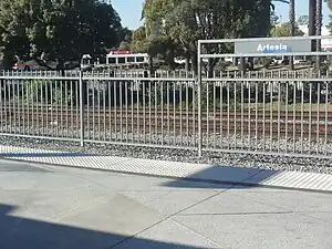 The platform at Artesia station