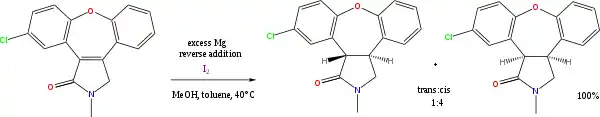 Magnesium methanol reduction in asenapine synthesis