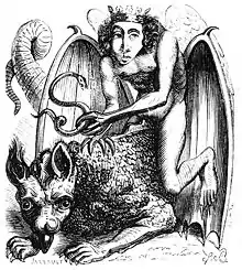 Astaroth illustration from the Dictionnaire Infernal (1818)