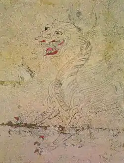 A painting of a byakko in the tomb