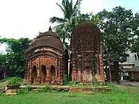 Balsi Purbapara: At chala Shiva temple, Vishnu deul, both with terracotta decoration.