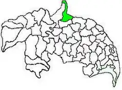 Mandal map of Guntur district showing  Atchampet mandal (in green)