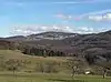 View from the einer heights in Eppstein of the Atzelberg and Transmission tower and Eppenhain