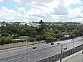 Looking over the suburb towards the sports stadium.