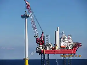 Construction of a wind turbine at "Meerwind Süd/Ost"