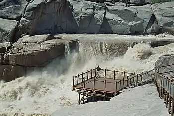 The waterfall in flood