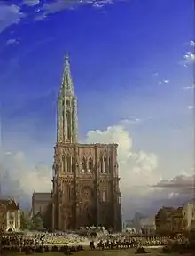 Strasbourg Cathedral in the Middle Ages, painting by August von Bayer (19th century)