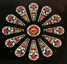 The waratah window of St Bede's Anglican Church, by Alfred Handel.