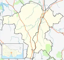 Puckapunyal is located in Shire of Mitchell