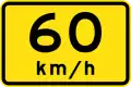 Advisory speed sign