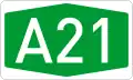 A21 motorway shield