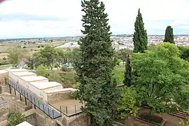 View towards Merida from the upper part of the bastion and embrasures