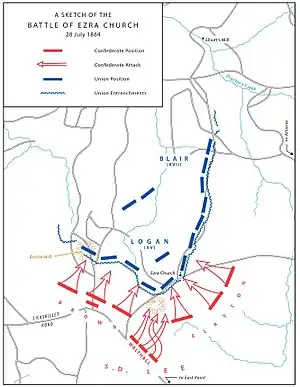 Maps 4-5:A sketch of the Battle of Ezra Church, July 28, 1864.