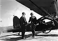 Brigadier General John L. Pierce, welcoming General George S. Patton at the Pilsen airport, May 1945.