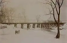 BR&P trestle crossing Black Creek in Chili, 23 March 1903.