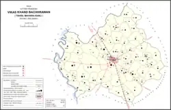 Map showing Mainahar Katra (#845) in Bachhrawan CD block