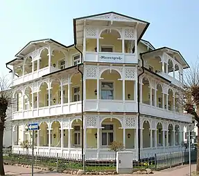 Binz − typical German resort architecture (Bäderarchitektur) at the Baltic Sea